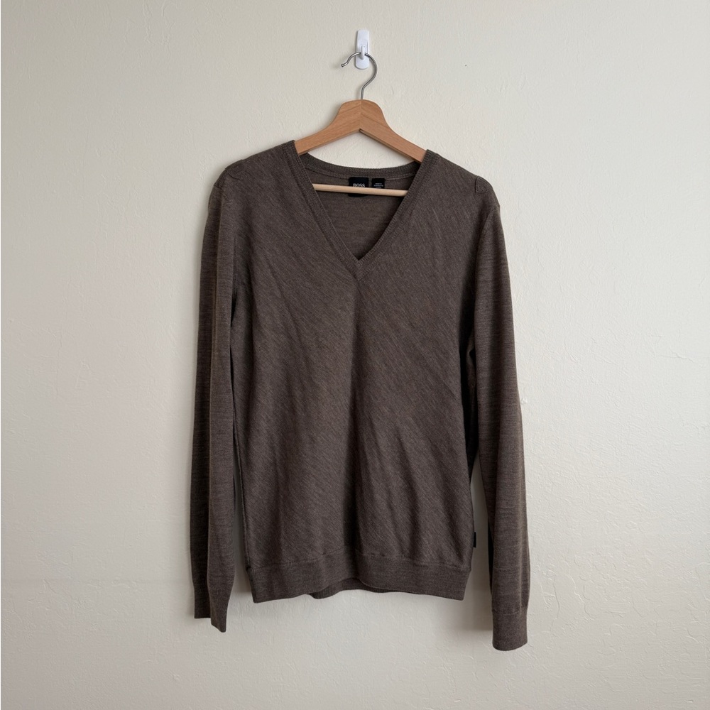 Boss V-neck 100% Wool Sweater Men’s size L